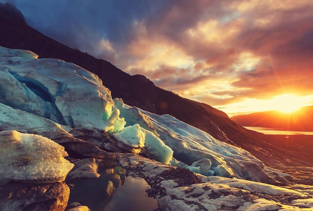 Svartisen Glacier landscape in Norway