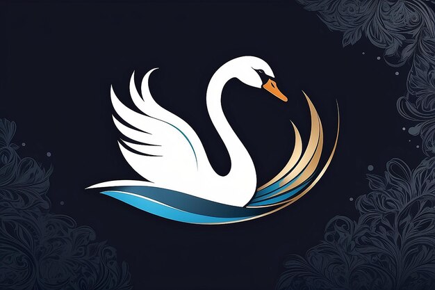 Photo swan animal logo beauty fashion vector