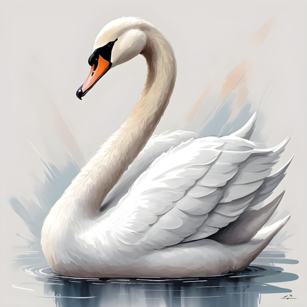 a swan is swimming in the water with the word quot swan quot on it