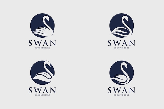 Photo swan logo design vector illustration abstract with creative idea