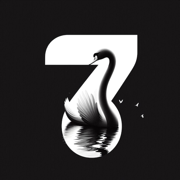 Photo a swan with a number 2 on it