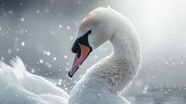 a swan with a red beak and the word swan on the bottom