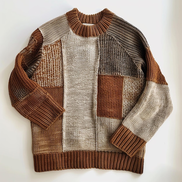 a sweater with a brown and white pattern on it