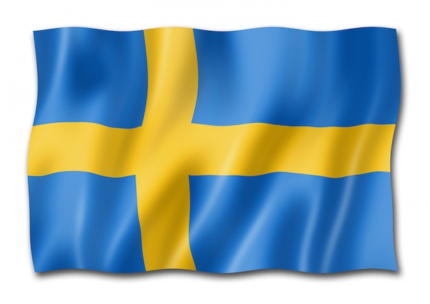 Swedish flag isolated on white