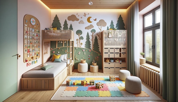 Swedish Inspired Playful Childrens Bedroom