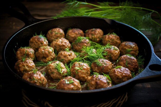 Photo swedish meatballs with a hint of sage yummy healthy eating swedish meatballs food