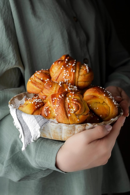 Swedish pumpkin buns with cardamom and cinnamon