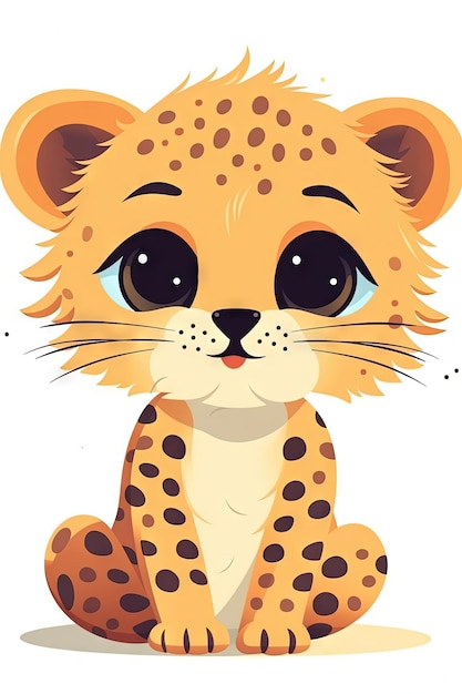 Sweet Baby Cheetah Illustration