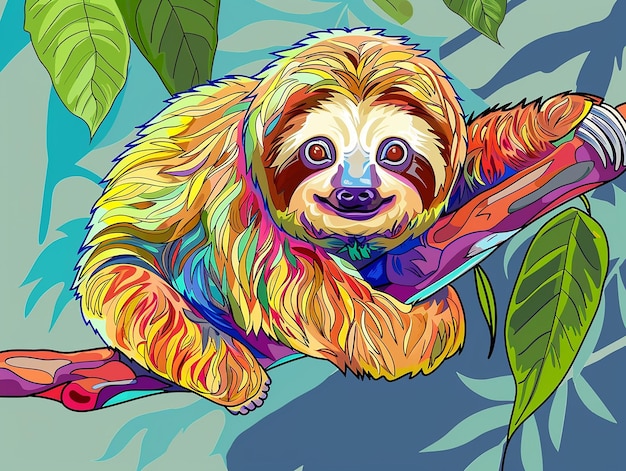 Sweet Baby Sloth Coloring Sheet