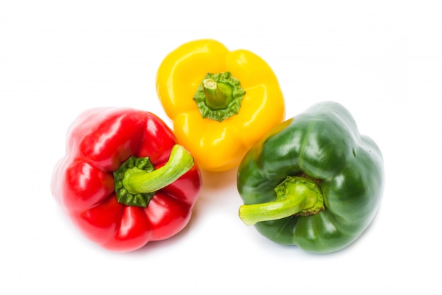 Sweet bell pepper isolated on white background