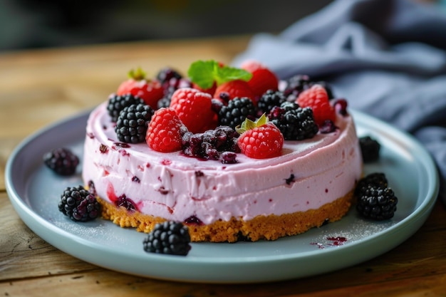 Sweet Berry cheesecake Generate Ai