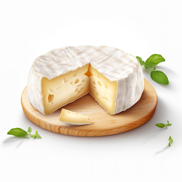 Sweet Brie Cheese isolated on white background