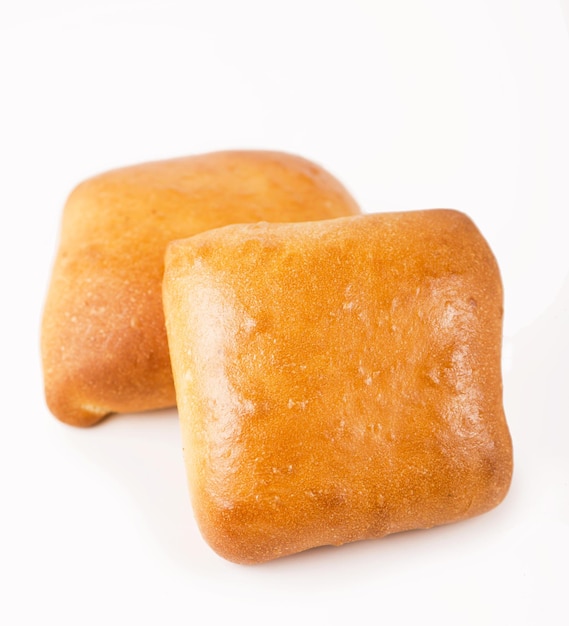 Sweet buns are delicious on a white background