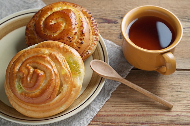 Sweet buns and tea