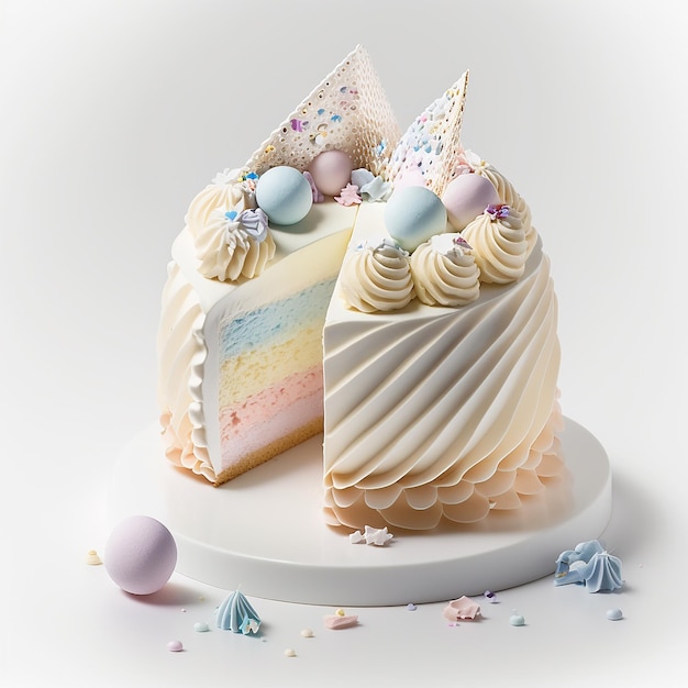 Sweet Cake for Birthday Party Illustration Generative AI