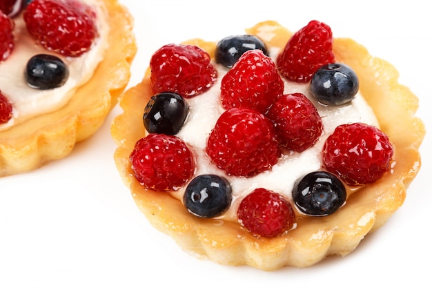 Sweet cakes with berries