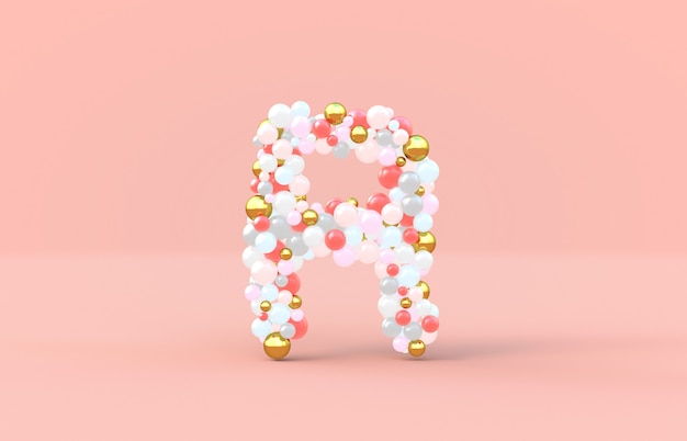 Sweet candy balls letter R