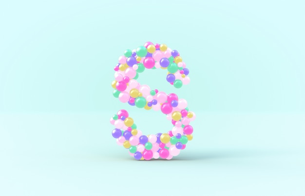 Sweet candy balls letter S