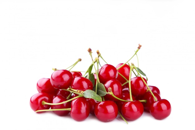 Sweet cherries isolated on white