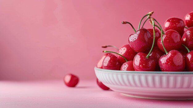 Photo sweet cherries juicy ripe and full of flavor