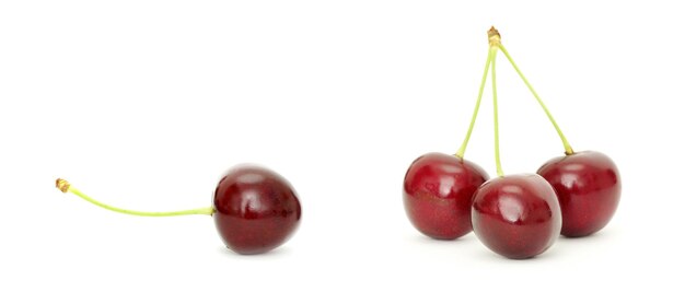 Sweet cherry isolated on white