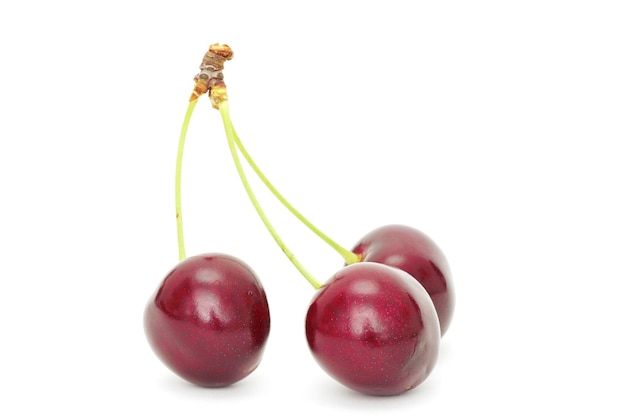 Sweet cherry isolated on white