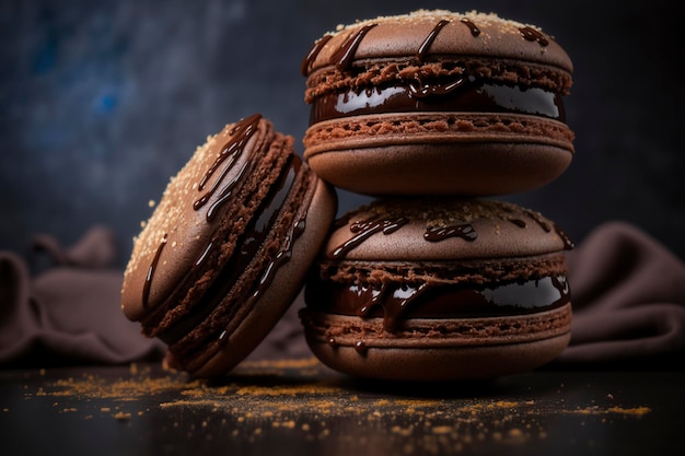 sweet chocolate delicious macaroons