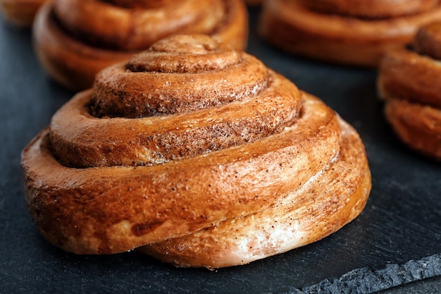 Sweet cinnamon roll closeup