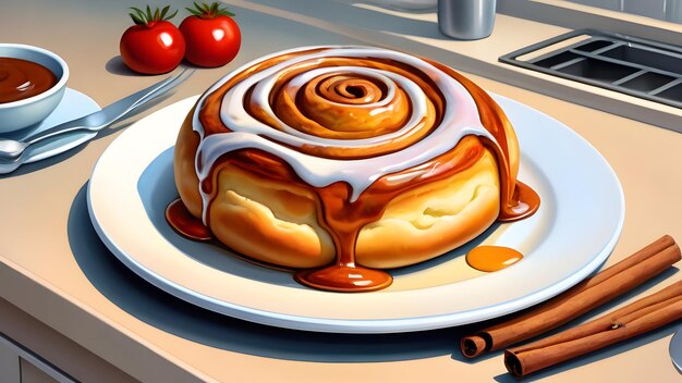 Sweet cinnamon rolls tasty buns