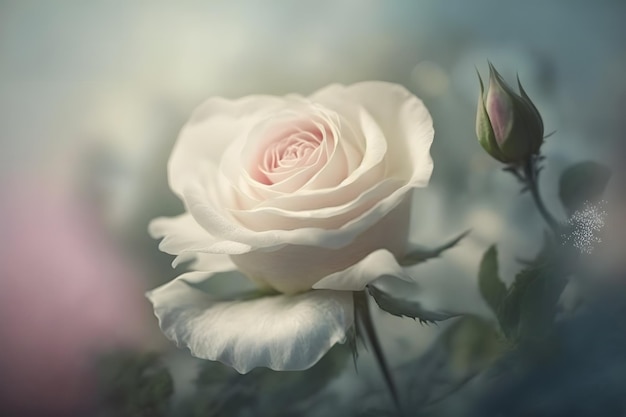 Sweet color roses in soft style for background Neural network AI generated