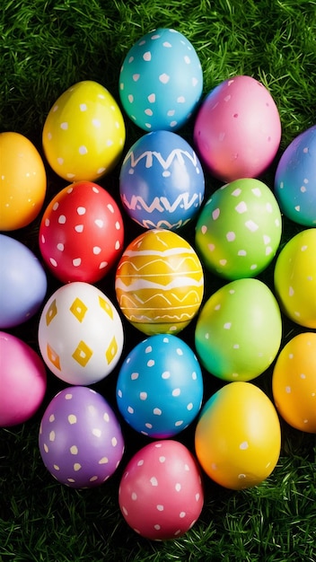 Sweet colorful easter eggs background national holiday celebration concepts