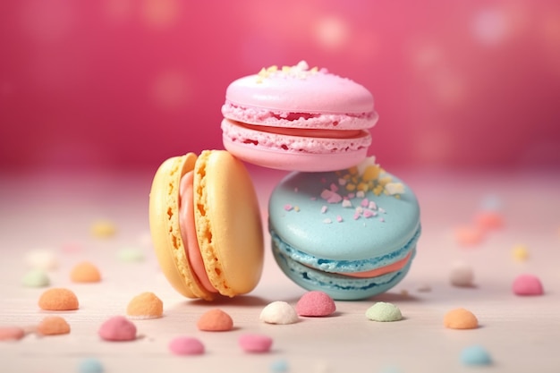 Sweet and colorful macarons