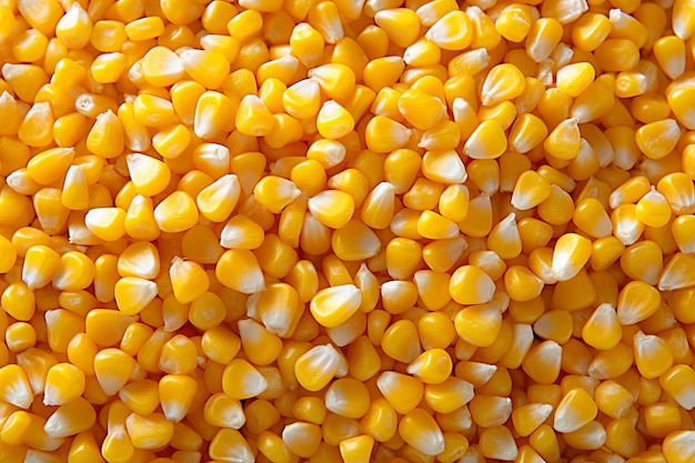 Sweet corn as background close up Whole grain of corn with AI generated