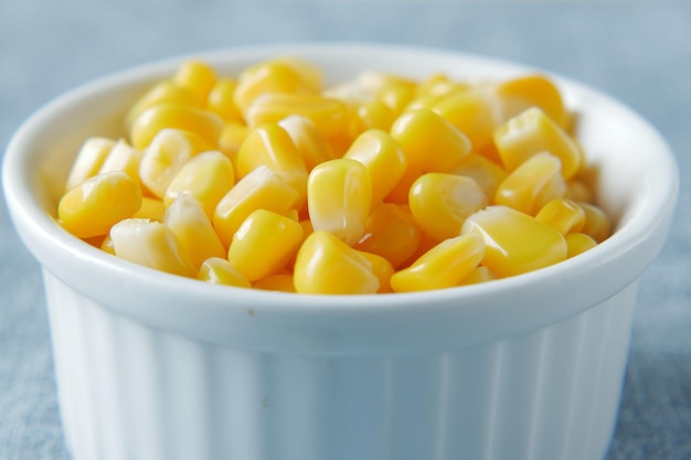 Sweet corns in a bowl on table