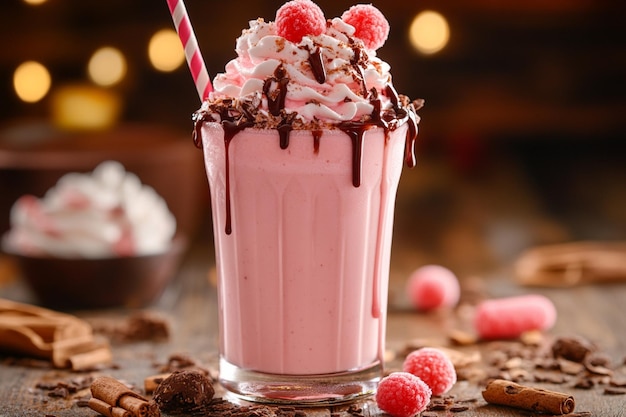 Photo sweet and creamy milk shake photo