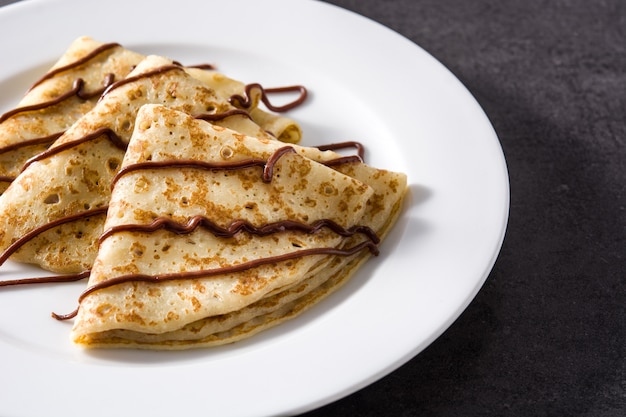 Sweet crepes with chocolate