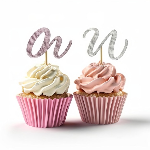 Photo sweet cupcake toppers isolated on white background