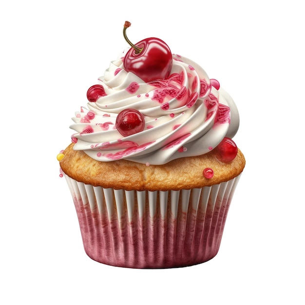 Sweet Cupcake Transparent isolated background AI