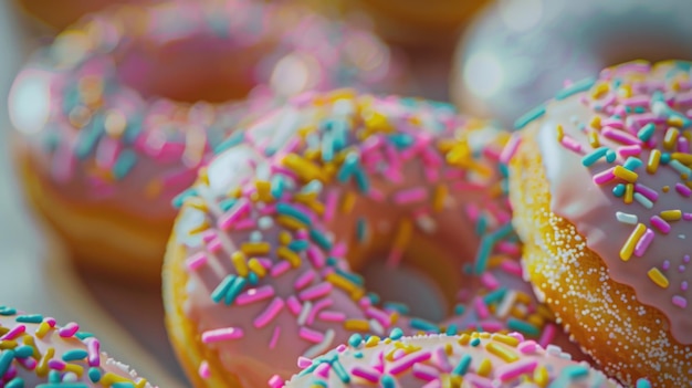 Sweet Delights Colorful Donuts with Sprinkles