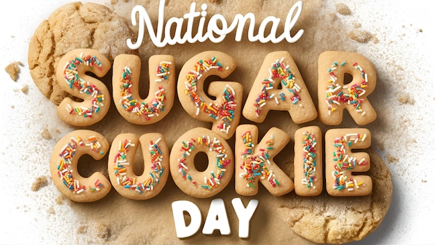 Sweet Delights Typography Celebrating National Sugar Cookie Day with Playful Elegance