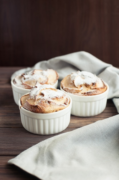 Sweet dessert made from apples baked in pastry. Charlotte.