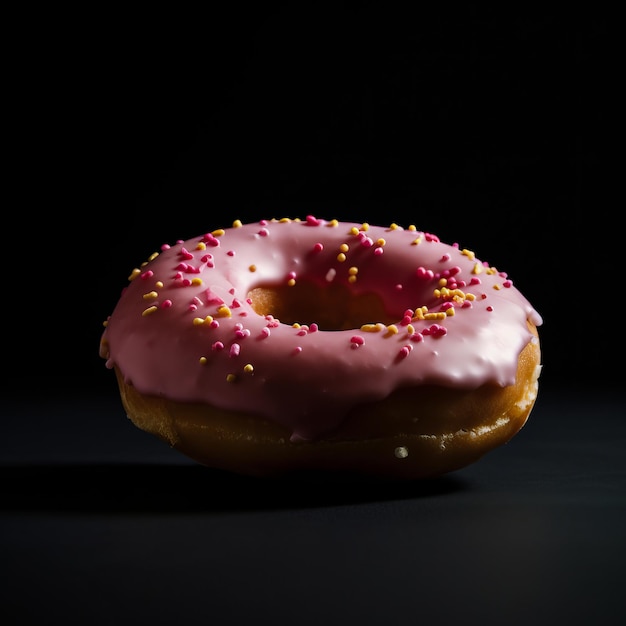 Sweet donut photorealistic illustration on abstract background