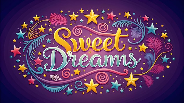 Photo sweet dreams design vector illustration eps 10