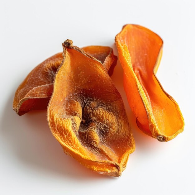 Sweet Dried persimmon on white background