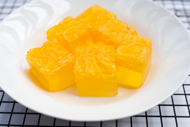 Sweet egg floss jelly Thai dessert