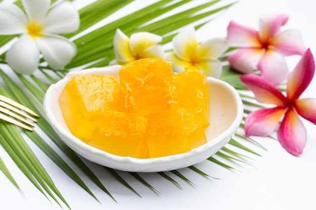 Sweet egg floss jelly Thai dessert