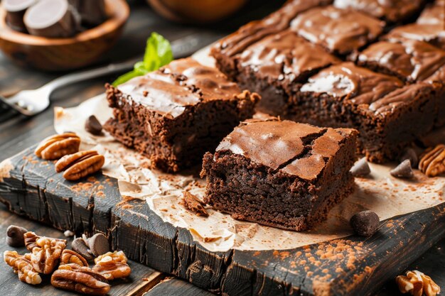 Sweet Fudge Brownies with Walnuts