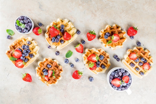 Sweet Homemade Belgian Waffles with Berries