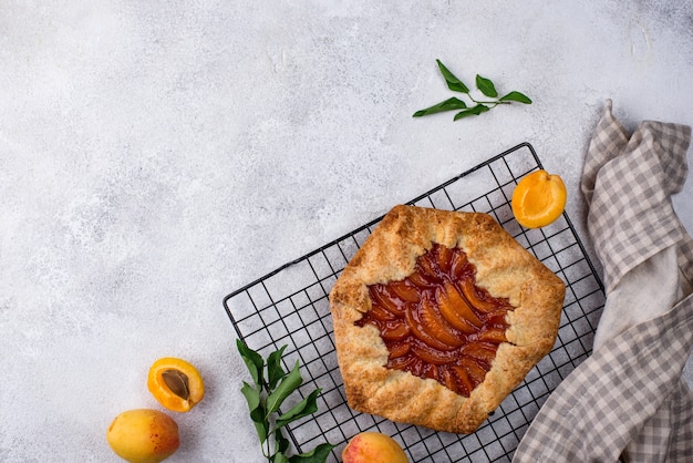 Sweet homemade galette pie with apricots