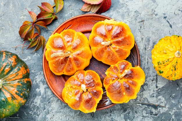 Sweet homemade pumpkin buns